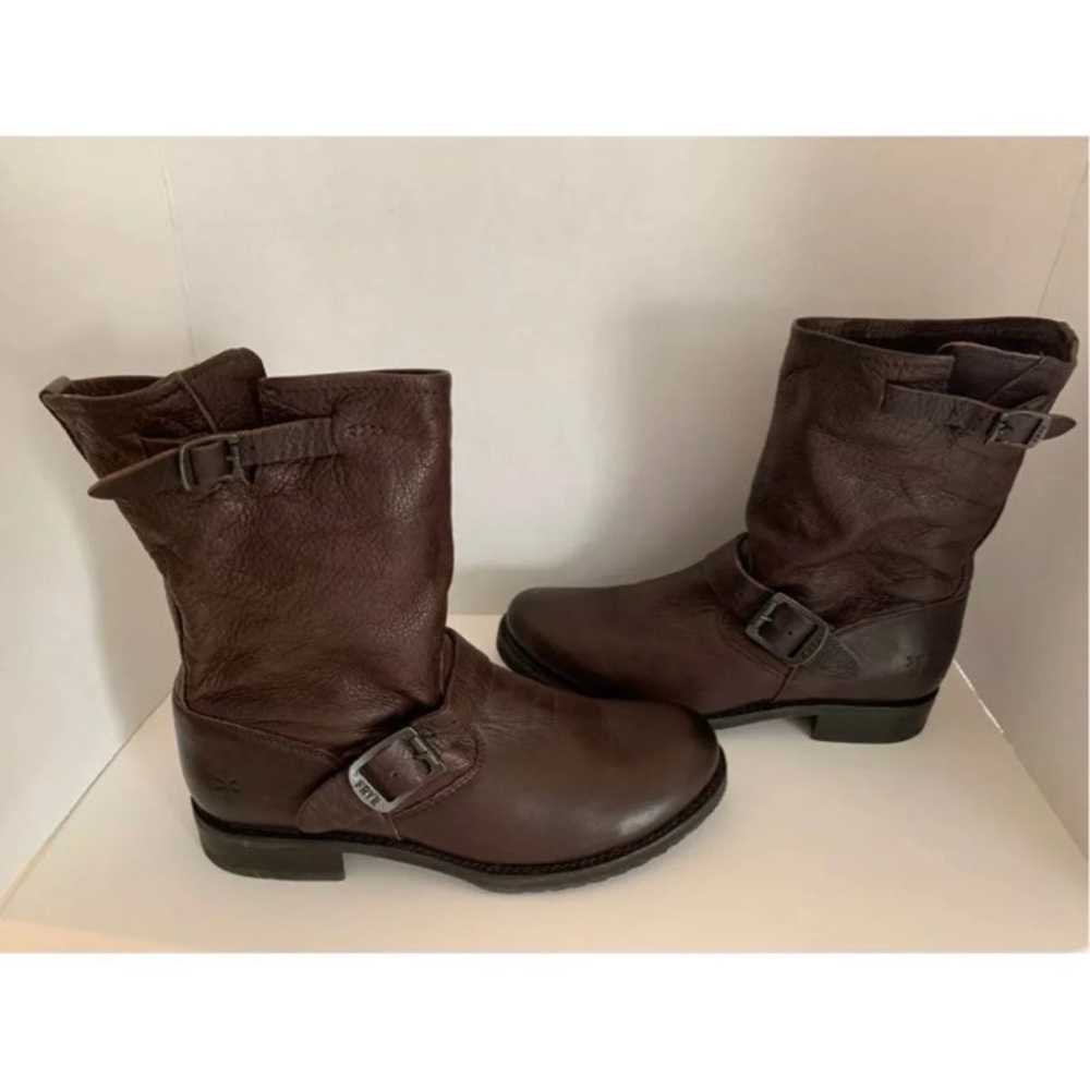 Dark brown Leather Frye Boots Veronica Size 8.5 - Picture 3 of 12